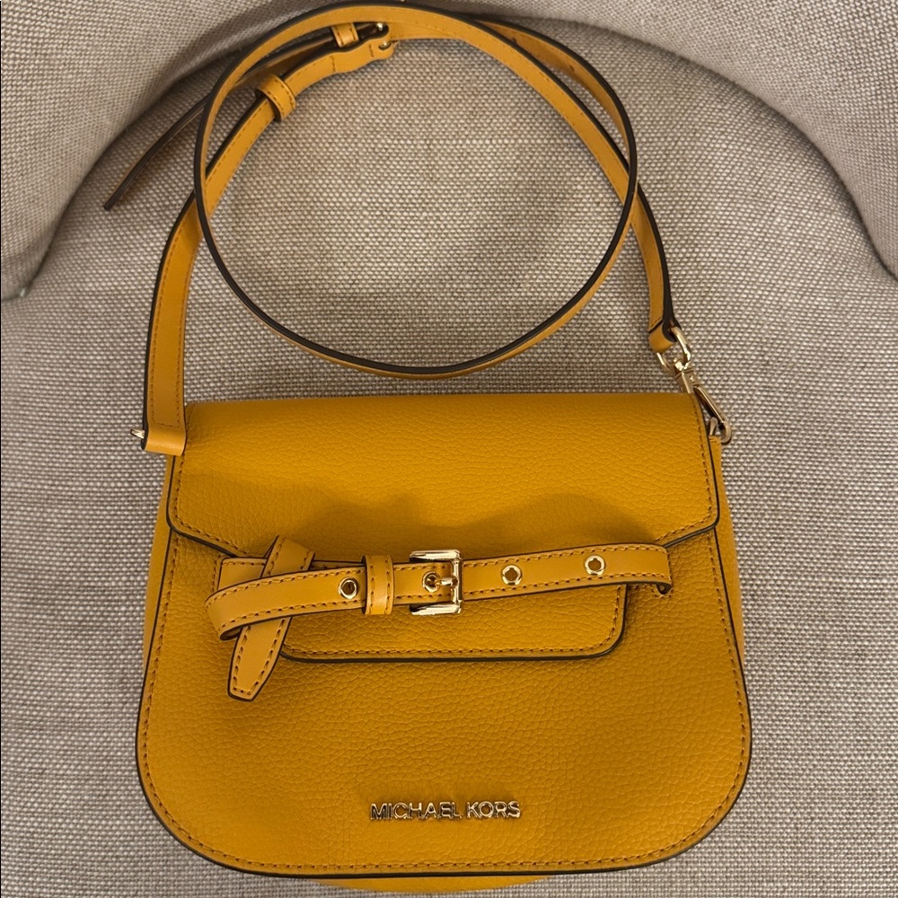 Michael Kors Mustard Yellow Leather Crossbody